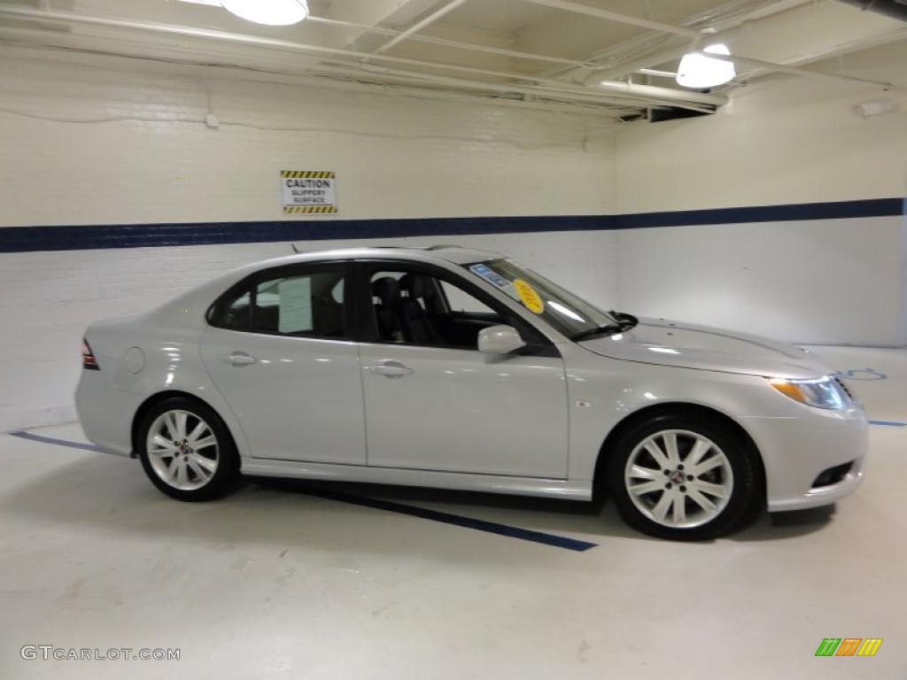 Snow Silver Metallic 2008 Saab 9-3 Aero Sport Sedan Exterior Photo #47107226
