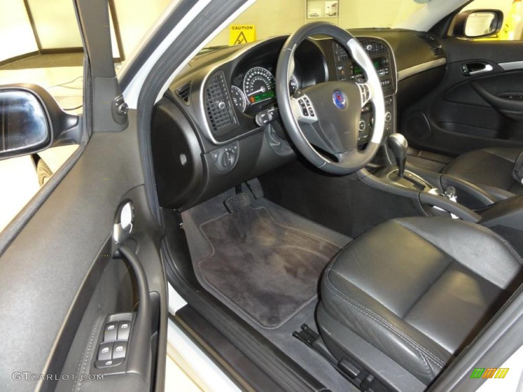 Black Interior 2008 Saab 9-3 Aero Sport Sedan Photo #47107256
