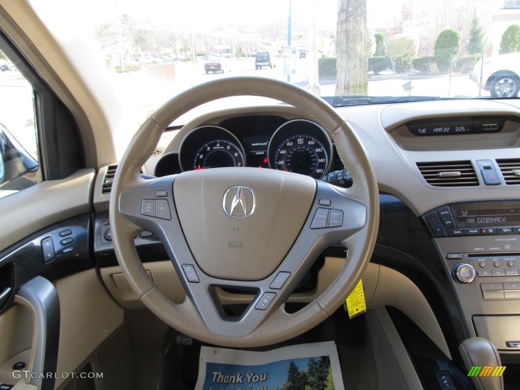 2009 Acura MDX Standard MDX Model Parchment Steering Wheel Photo #47109209