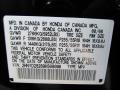 2009 Acura MDX Standard MDX Model Info Tag