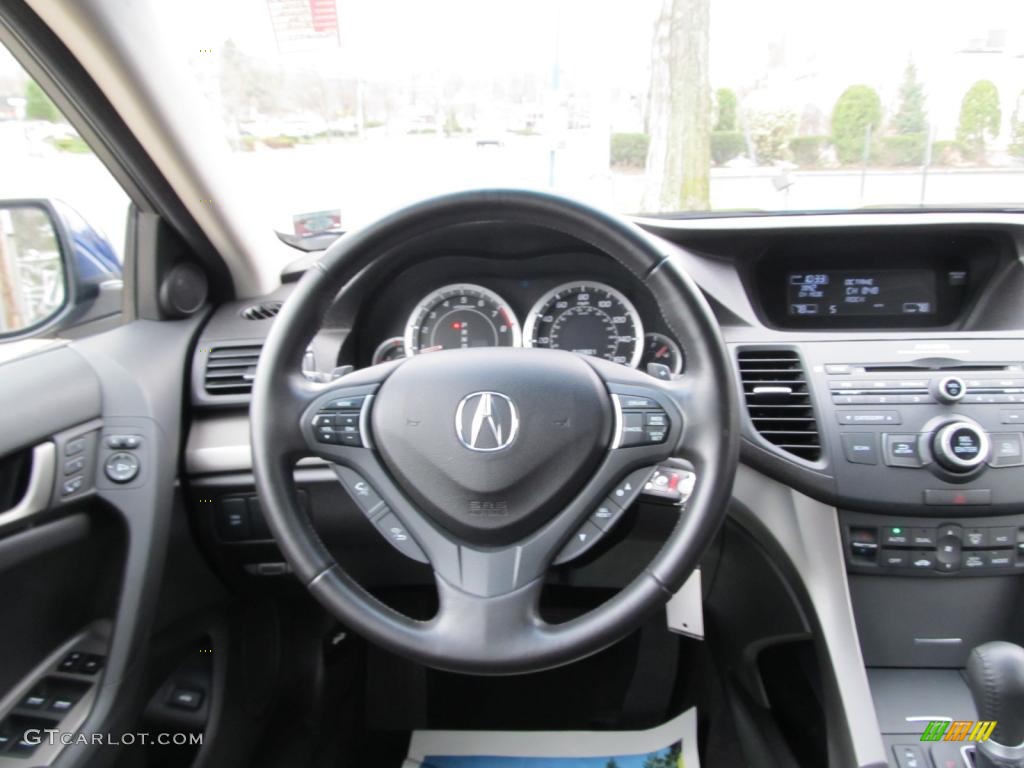 2010 Acura TSX Sedan Ebony Steering Wheel Photo #47109455