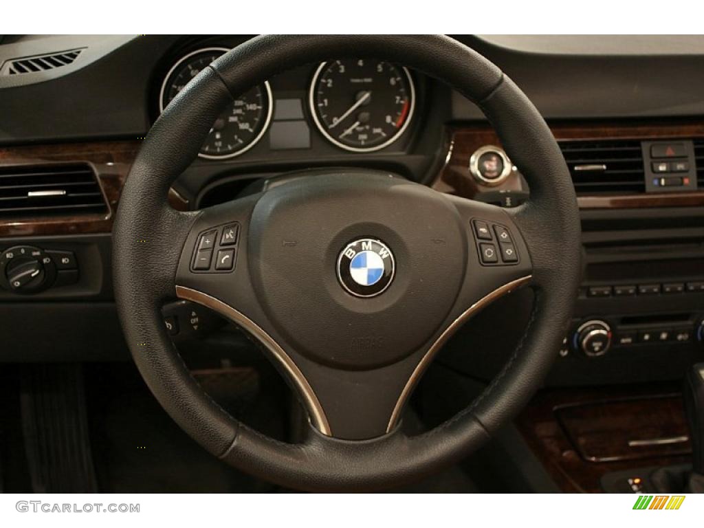 2008 BMW 3 Series 328i Convertible Saddle Brown/Black Steering Wheel Photo #47109812