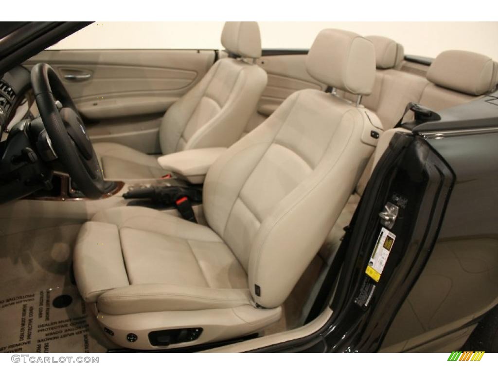 Taupe Boston Leather Interior 2010 BMW 1 Series 135i Convertible Photo #47110220