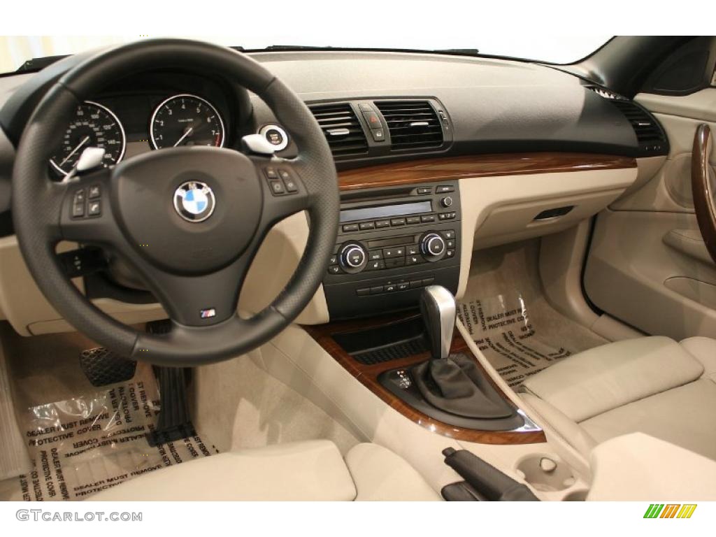 2010 BMW 1 Series 135i Convertible Taupe Boston Leather Dashboard Photo #47110223