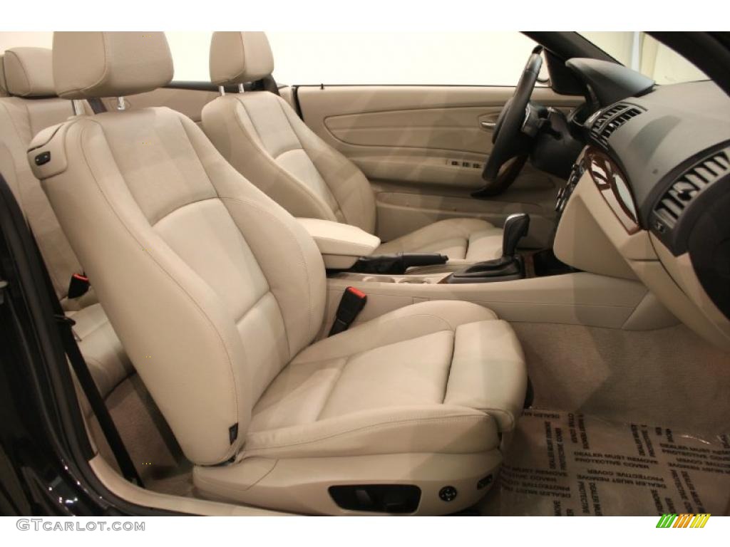 Taupe Boston Leather Interior 2010 BMW 1 Series 135i Convertible Photo #47110238