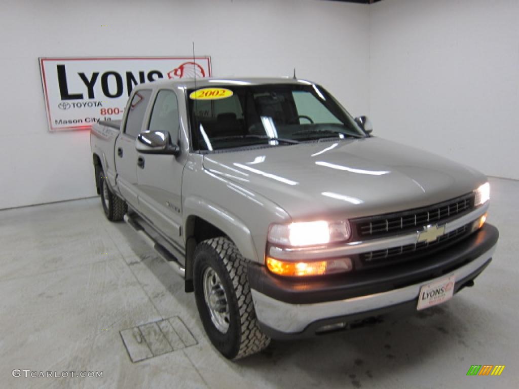 2002 Silverado 1500 LT Crew Cab 4x4 - Light Pewter Metallic / Graphite Gray photo #28