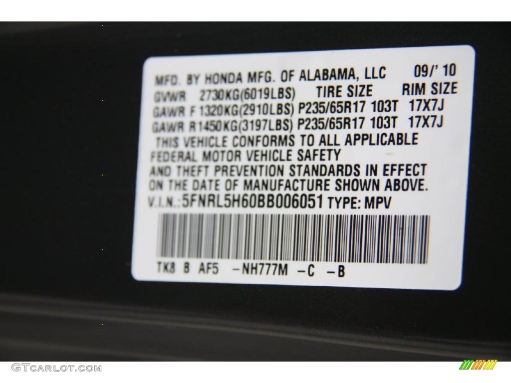 2011 Odyssey Color Code NH777M for Smoky Topaz Metallic Photo #47115803
