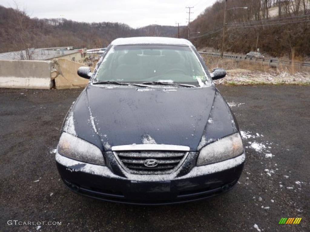 2006 Elantra GLS Sedan - Moonlit Dark Blue / Beige photo #2