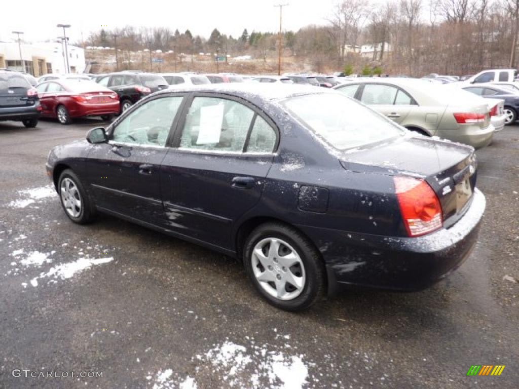 2006 Elantra GLS Sedan - Moonlit Dark Blue / Beige photo #4