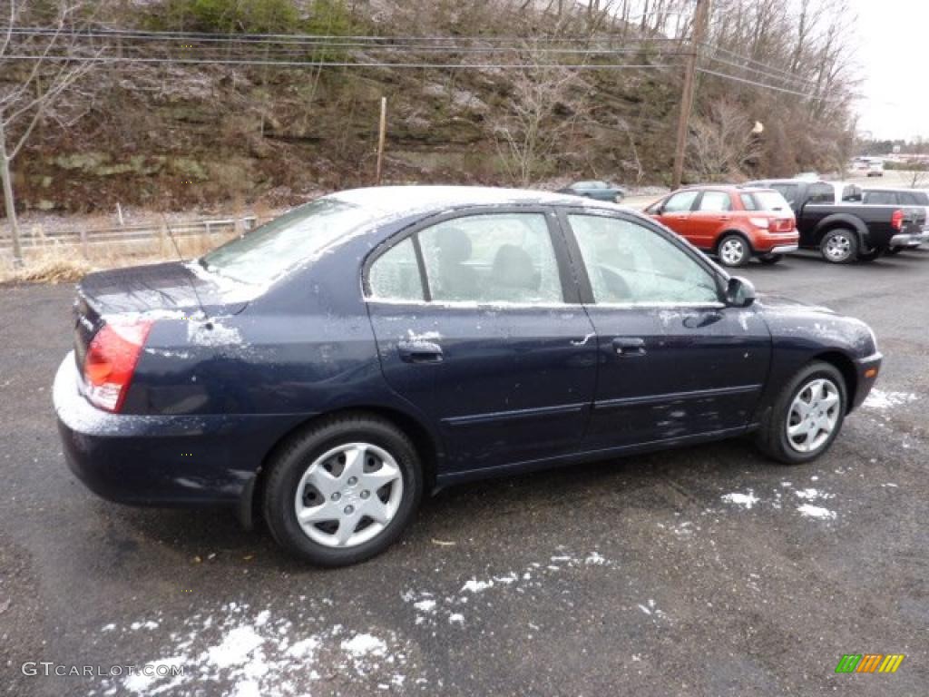 2006 Elantra GLS Sedan - Moonlit Dark Blue / Beige photo #6