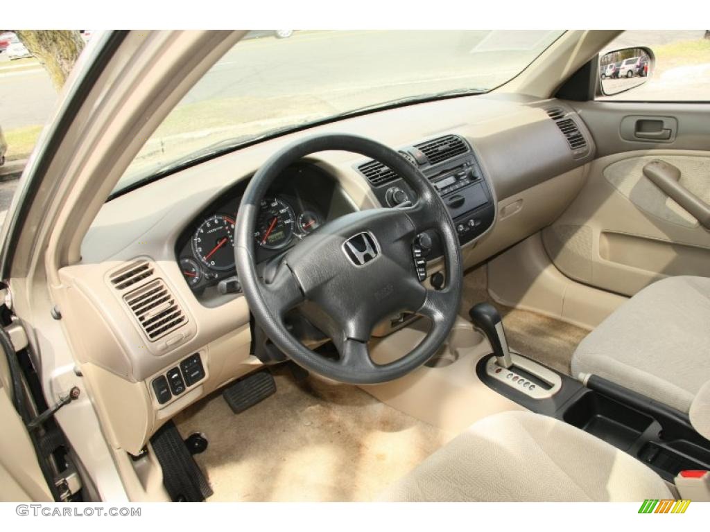 Beige Interior 2001 Honda Civic EX Sedan Photo #47116373