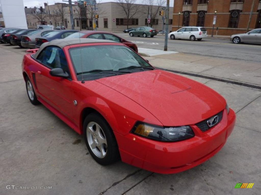 2004 Mustang V6 Convertible - Torch Red / Medium Parchment photo #6