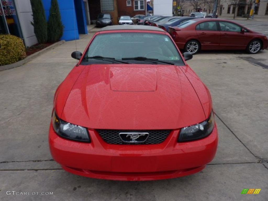 2004 Mustang V6 Convertible - Torch Red / Medium Parchment photo #10