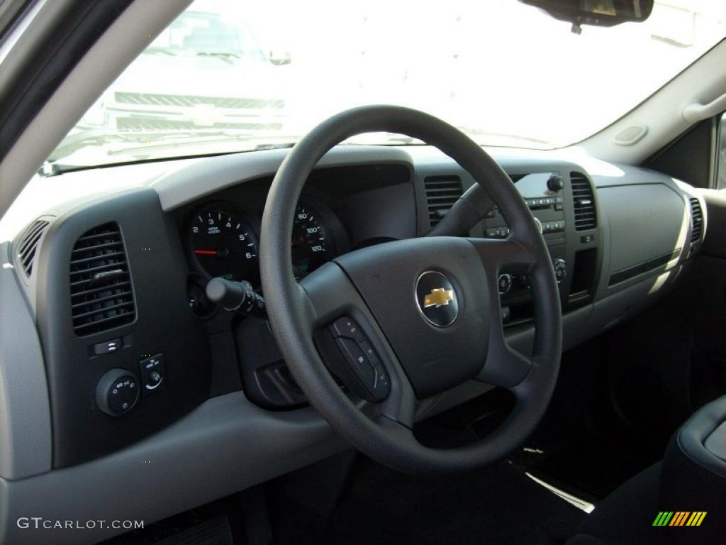 2011 Chevrolet Silverado 1500 LS Extended Cab Dark Titanium Steering Wheel Photo #47118116