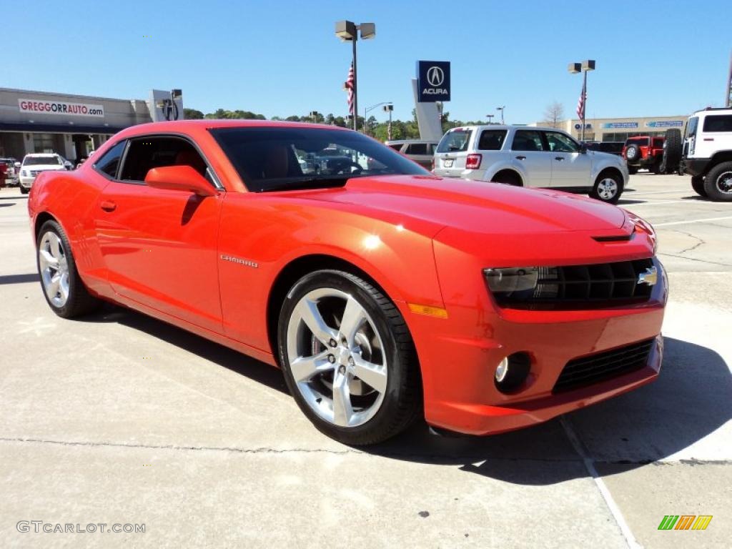 Inferno Orange Metallic 2011 Chevrolet Camaro SS/RS Coupe Exterior Photo #47120243