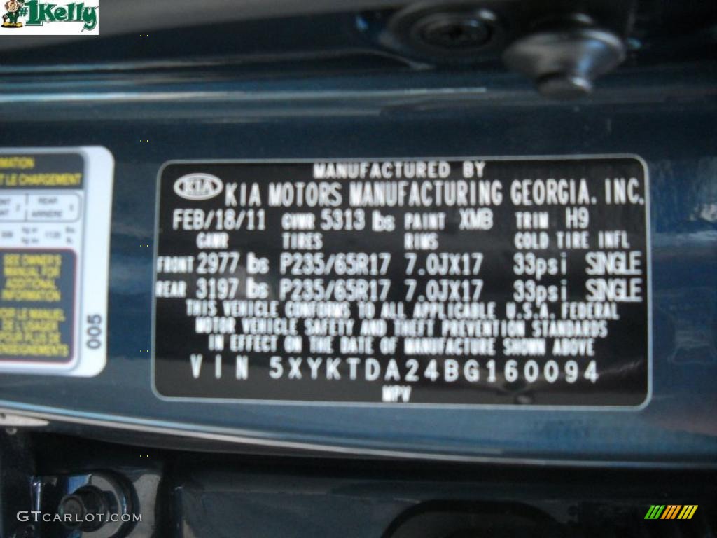 2011 Sorento LX V6 AWD - Pacific Blue / Gray photo #11