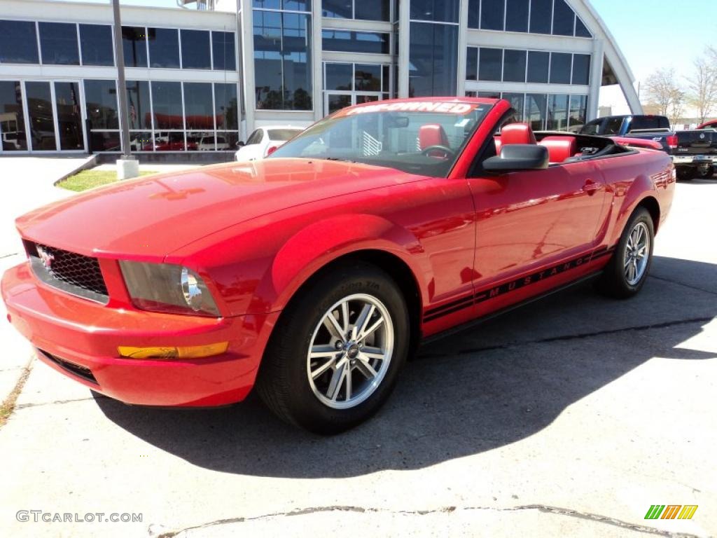 2005 Mustang V6 Premium Convertible - Torch Red / Red Leather photo #1