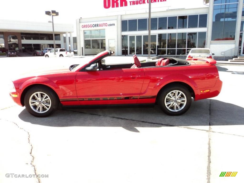 2005 Mustang V6 Premium Convertible - Torch Red / Red Leather photo #3