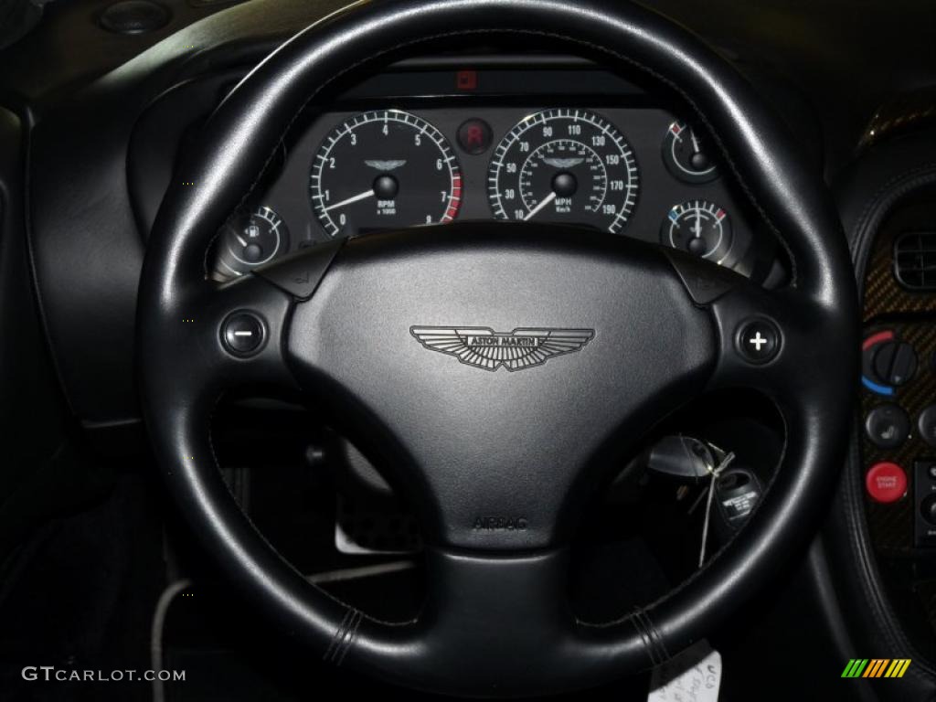 2002 Aston Martin DB7 Vantage Volante Charcoal Steering Wheel Photo #47122599