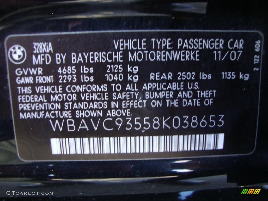 2008 3 Series 328xi Sedan - Black Sapphire Metallic / Black photo #18