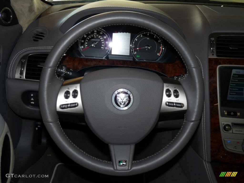 2010 Jaguar XK XKR Convertible Ivory Steering Wheel Photo #47123388