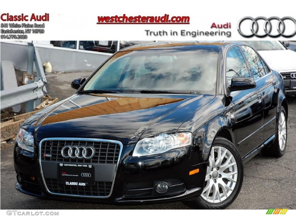 2008 A4 2.0T quattro S-Line Sedan - Brilliant Black / Black photo #1