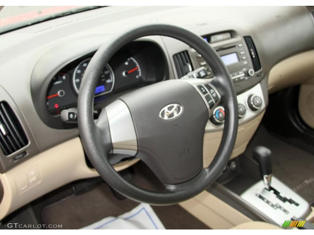 2010 Hyundai Elantra GLS Beige Steering Wheel Photo #47123874