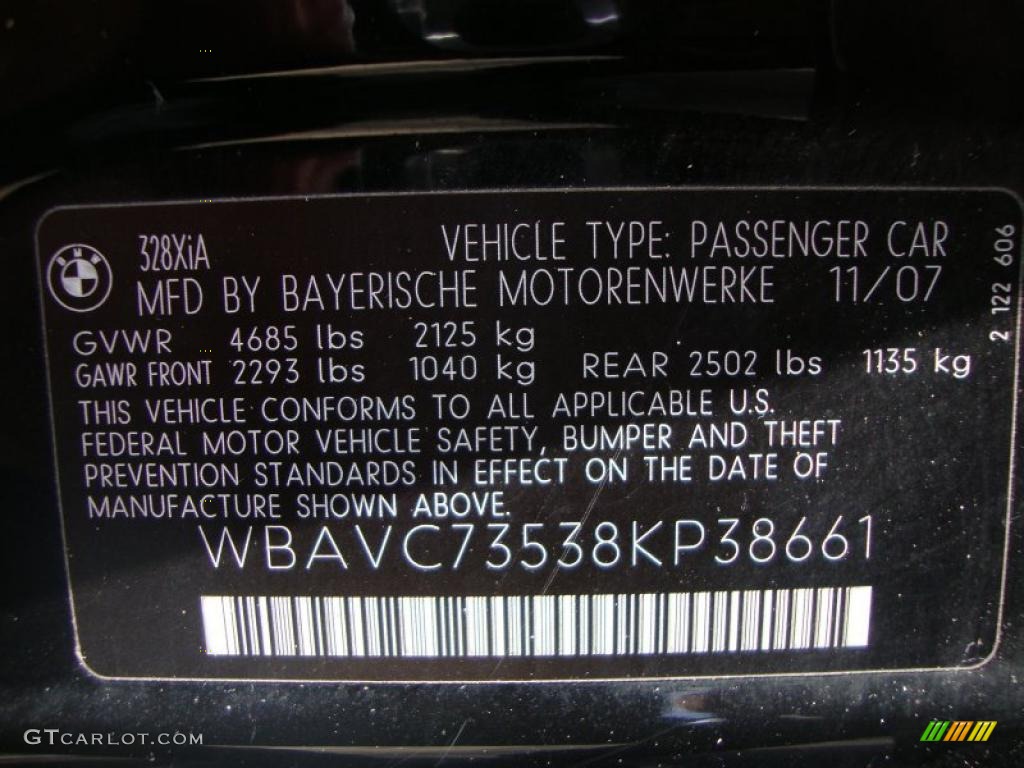 2008 3 Series 328xi Sedan - Black Sapphire Metallic / Black photo #17