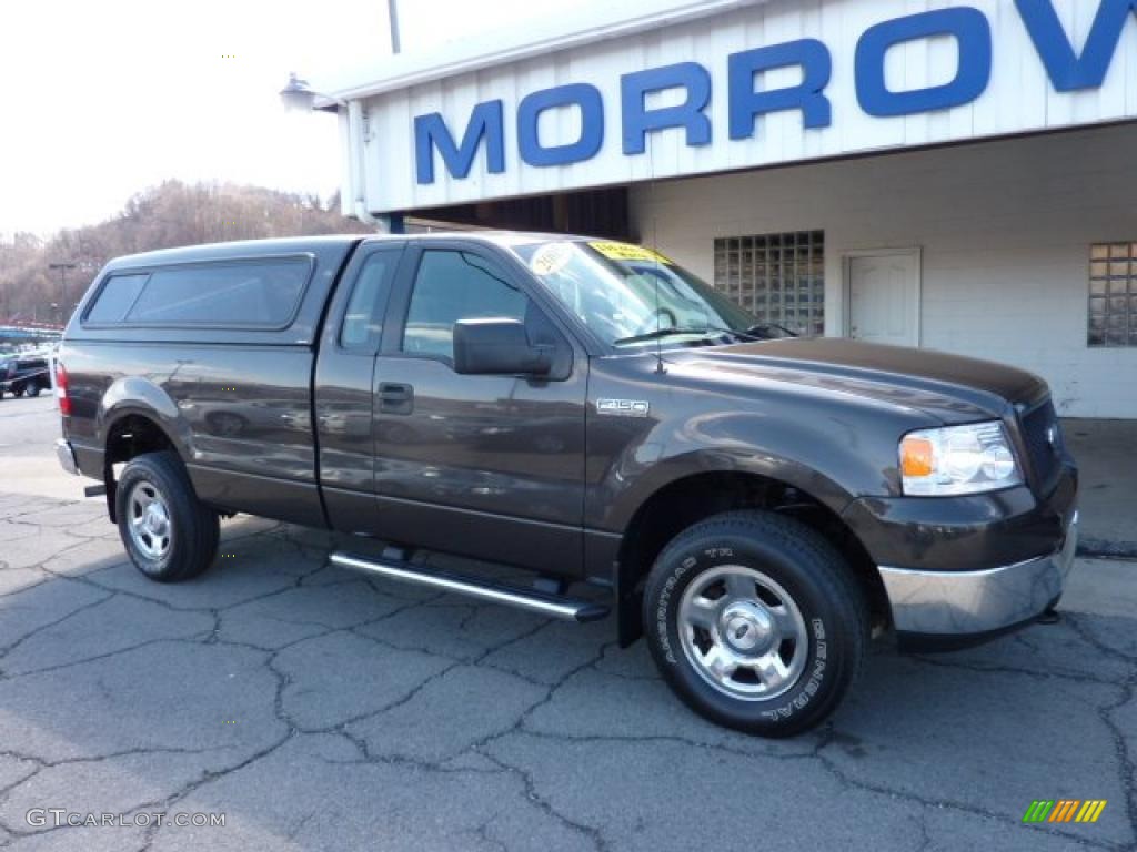 2005 F150 XLT Regular Cab 4x4 - Dark Stone Metallic / Tan photo #2