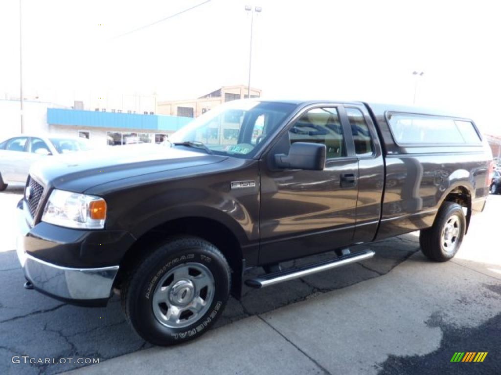 2005 F150 XLT Regular Cab 4x4 - Dark Stone Metallic / Tan photo #5