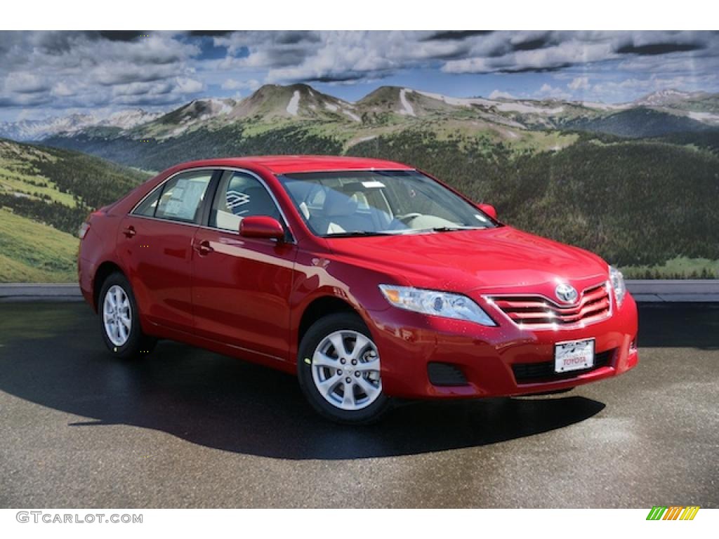 2011 Camry LE V6 - Barcelona Red Metallic / Bisque photo #1