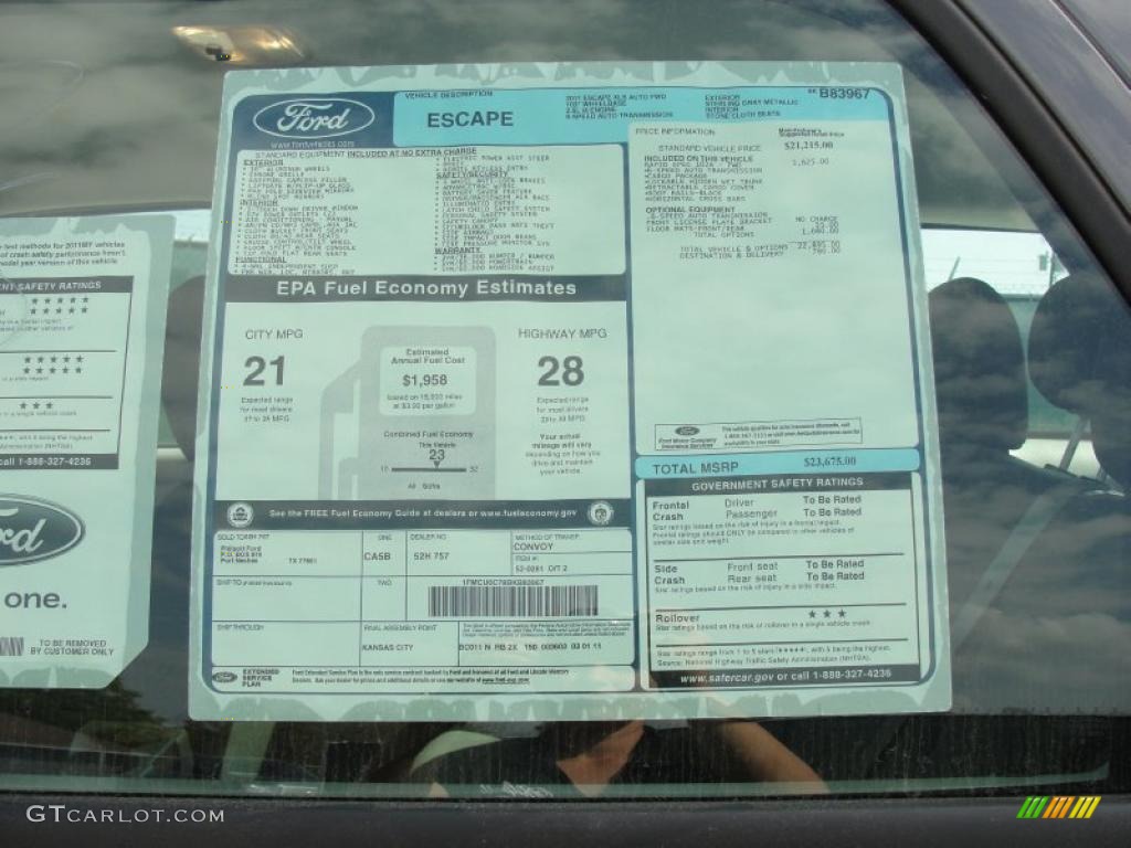 2011 Ford Escape XLS Window Sticker Photo #47129040