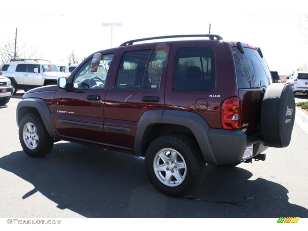 2002 Liberty Sport 4x4 - Dark Garnet Red Pearlcoat / Dark Slate Gray photo #4