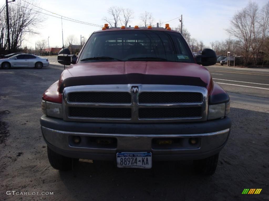 1997 Ram 3500 Laramie Extended Cab 4x4 Chassis - Flame Red / Beige photo #2