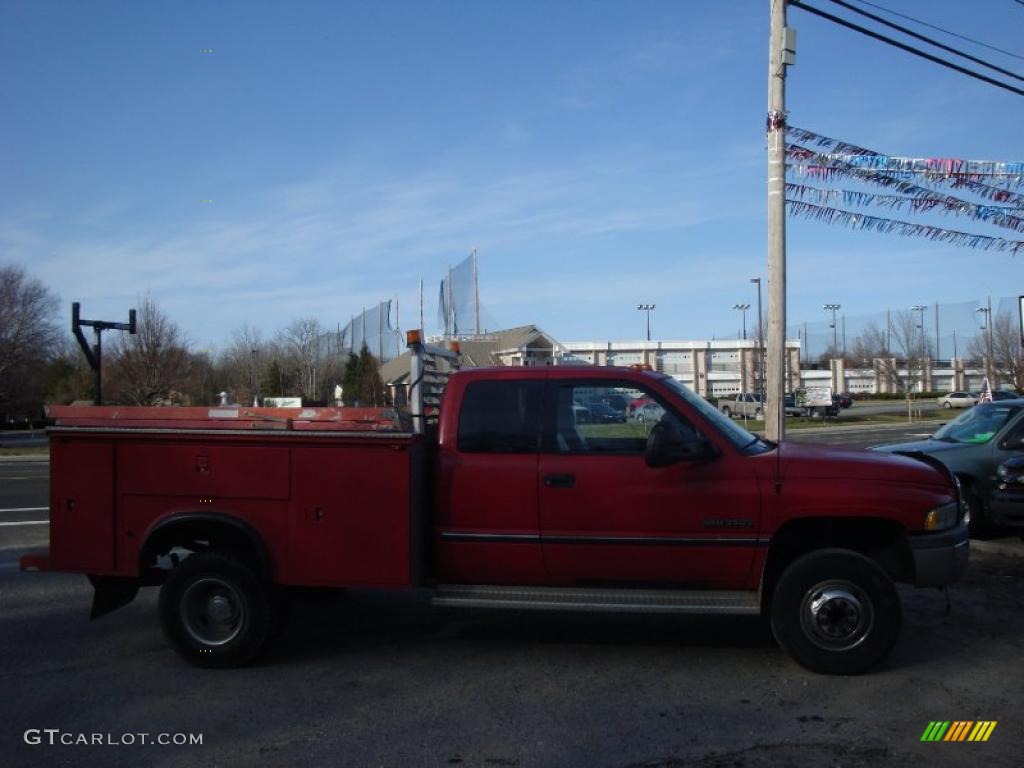 1997 Ram 3500 Laramie Extended Cab 4x4 Chassis - Flame Red / Beige photo #4