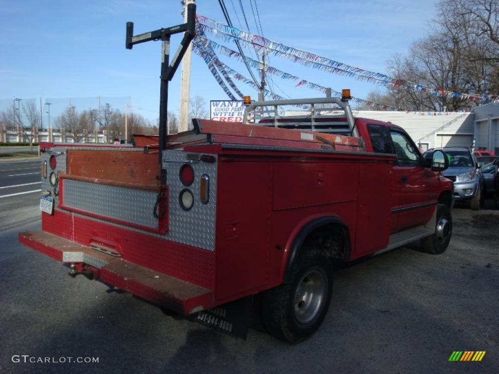 1997 Ram 3500 Laramie Extended Cab 4x4 Chassis - Flame Red / Beige photo #5