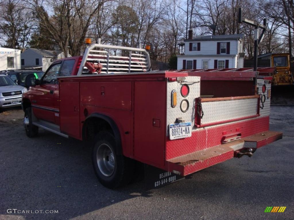 1997 Ram 3500 Laramie Extended Cab 4x4 Chassis - Flame Red / Beige photo #7