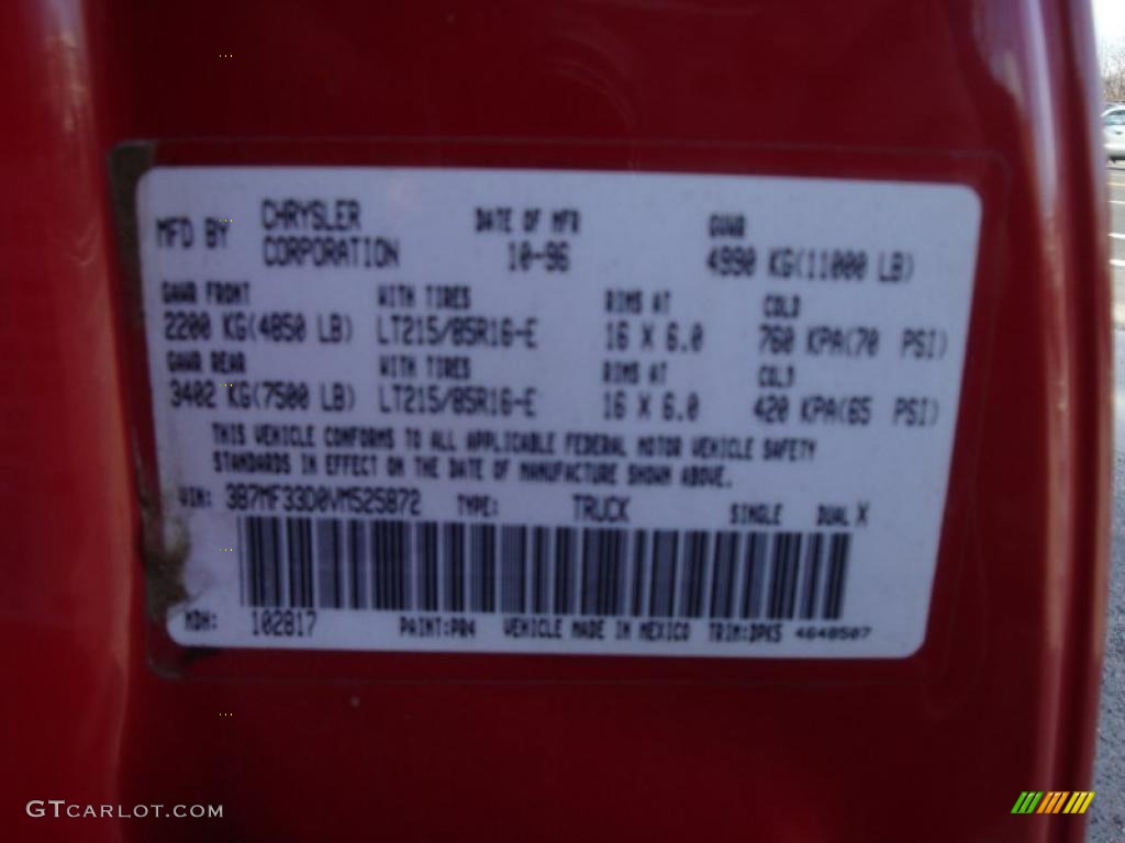 1997 Ram 3500 Laramie Extended Cab 4x4 Chassis - Flame Red / Beige photo #13