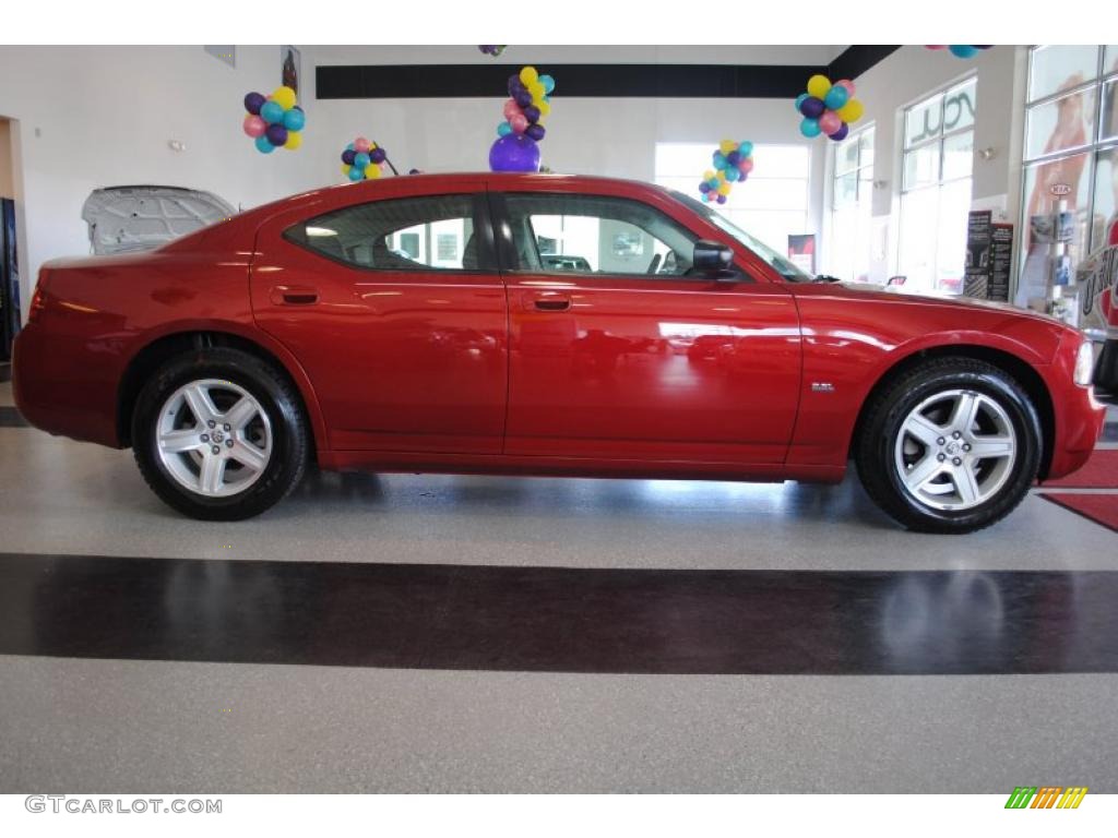 2008 Charger SE - Inferno Red Crystal Pearl / Dark Slate Gray photo #7