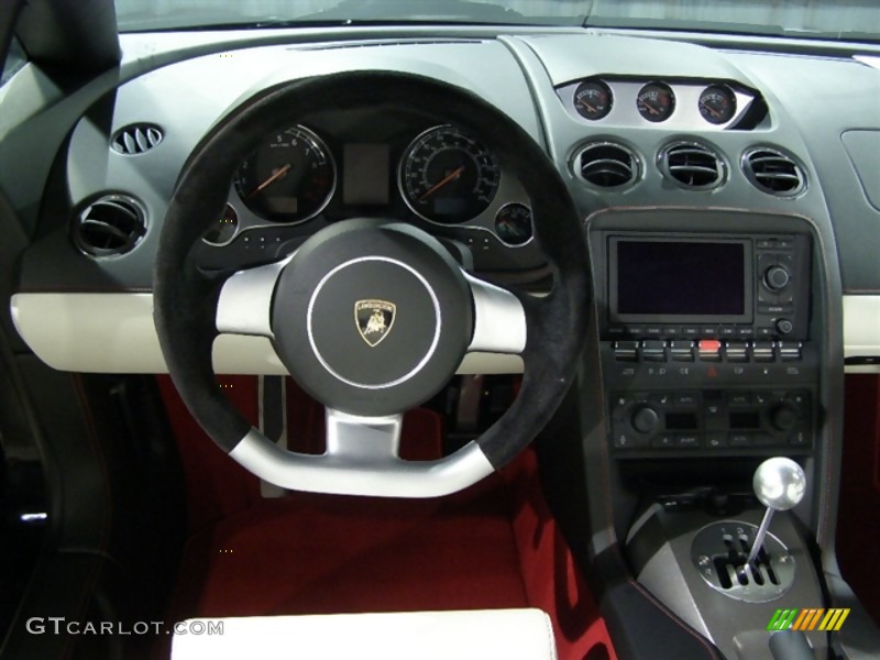 2007 Lamborghini Gallardo Spyder White/Red Dashboard Photo #47135