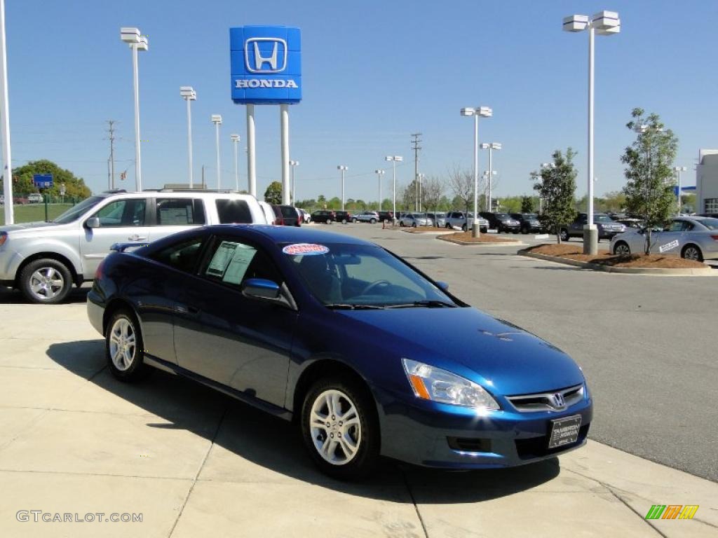 2007 Accord LX Coupe - Sapphire Blue Pearl / Gray photo #2