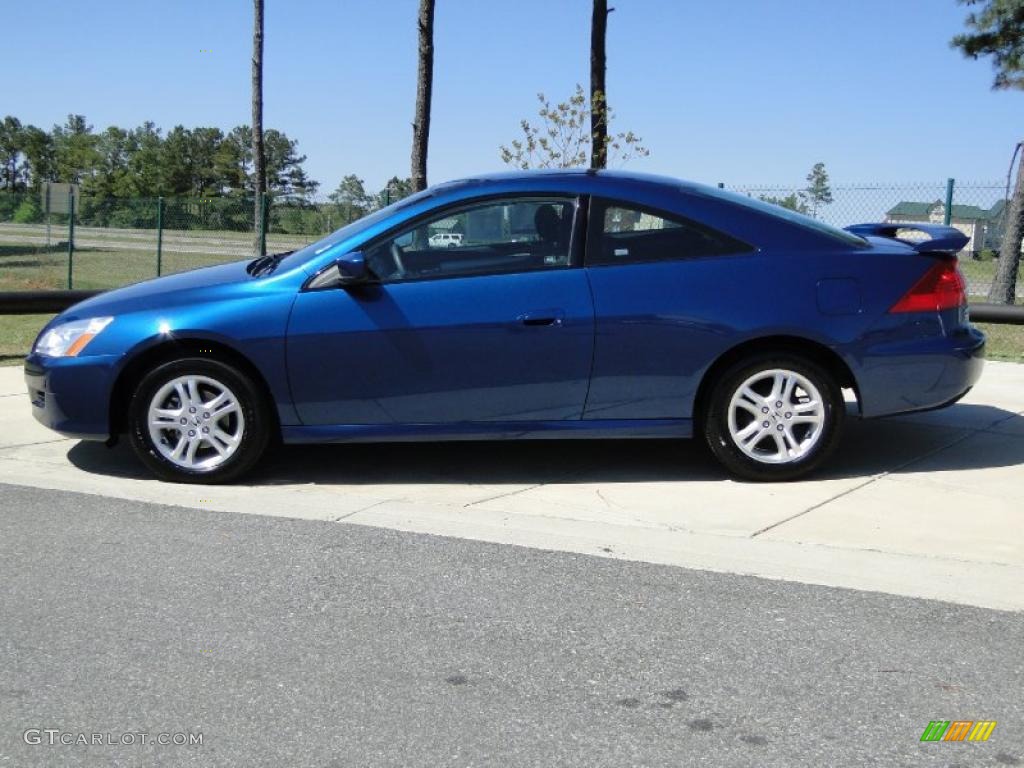 2007 Accord LX Coupe - Sapphire Blue Pearl / Gray photo #7