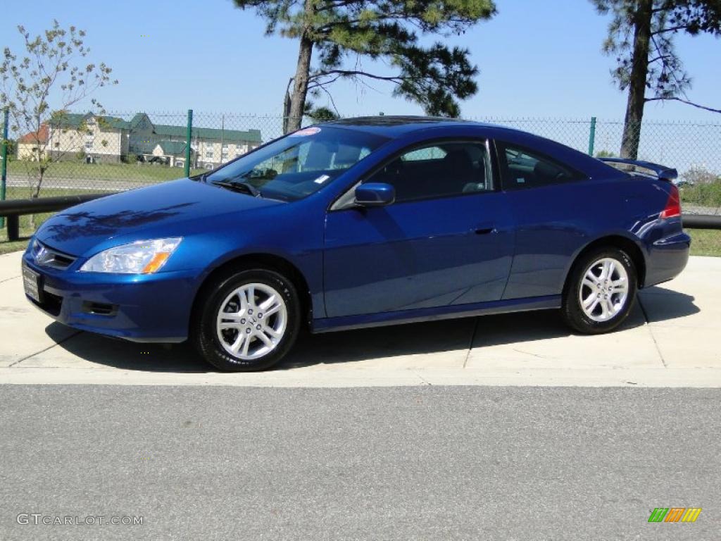 2007 Accord LX Coupe - Sapphire Blue Pearl / Gray photo #9