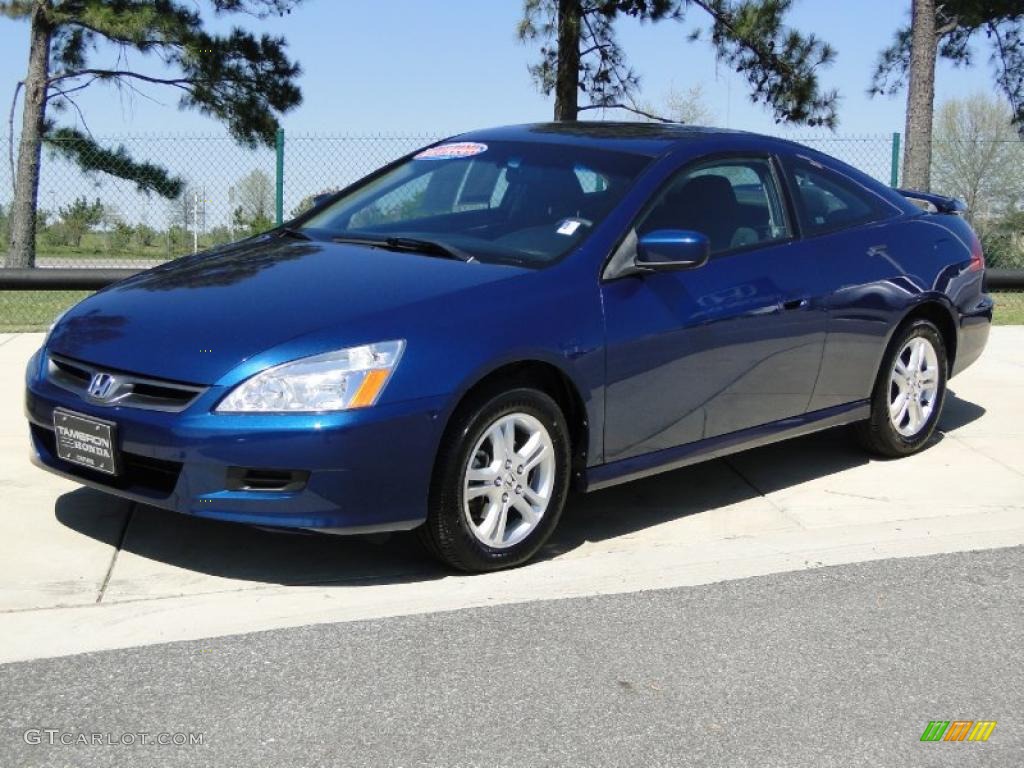 2007 Accord LX Coupe - Sapphire Blue Pearl / Gray photo #10