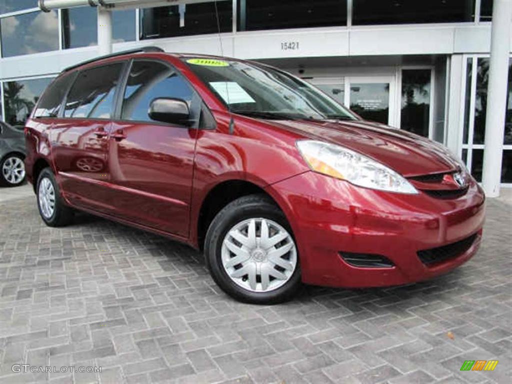 2008 Sienna CE - Salsa Red Pearl / Fawn photo #1