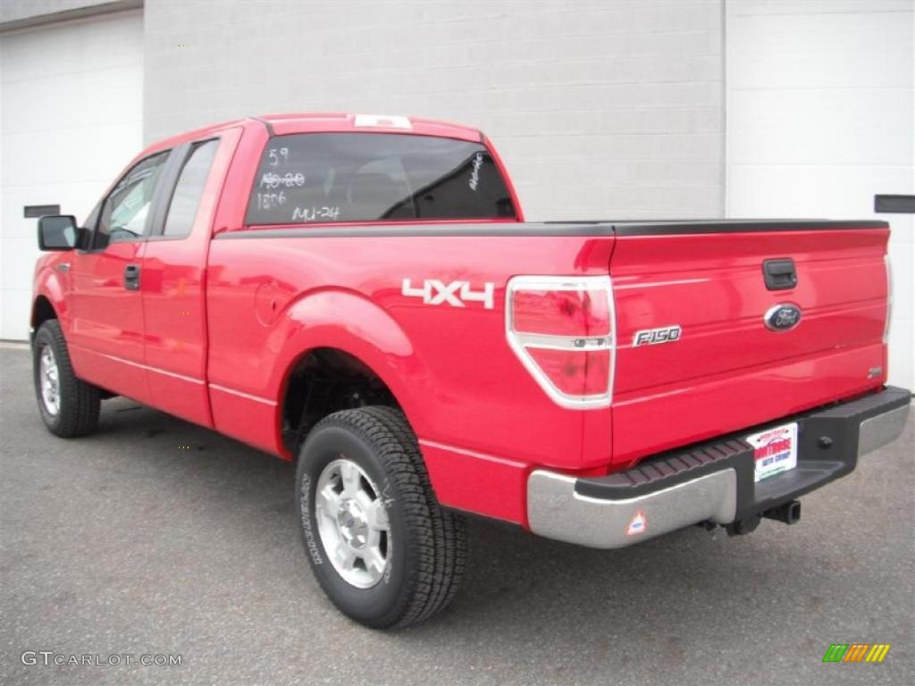 2010 F150 XLT SuperCab 4x4 - Vermillion Red / Tan photo #6