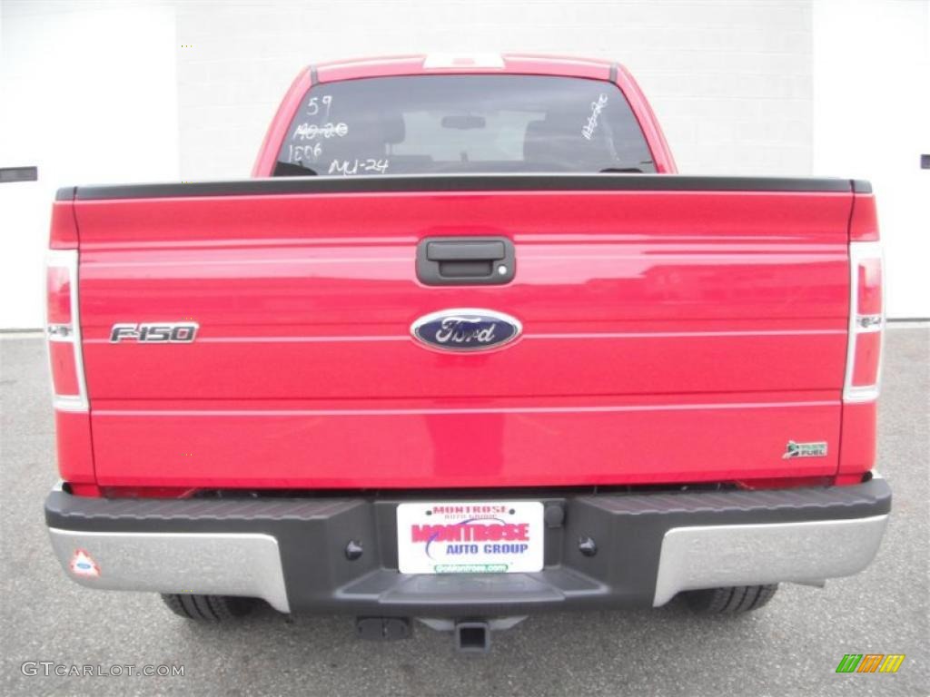 2010 F150 XLT SuperCab 4x4 - Vermillion Red / Tan photo #8