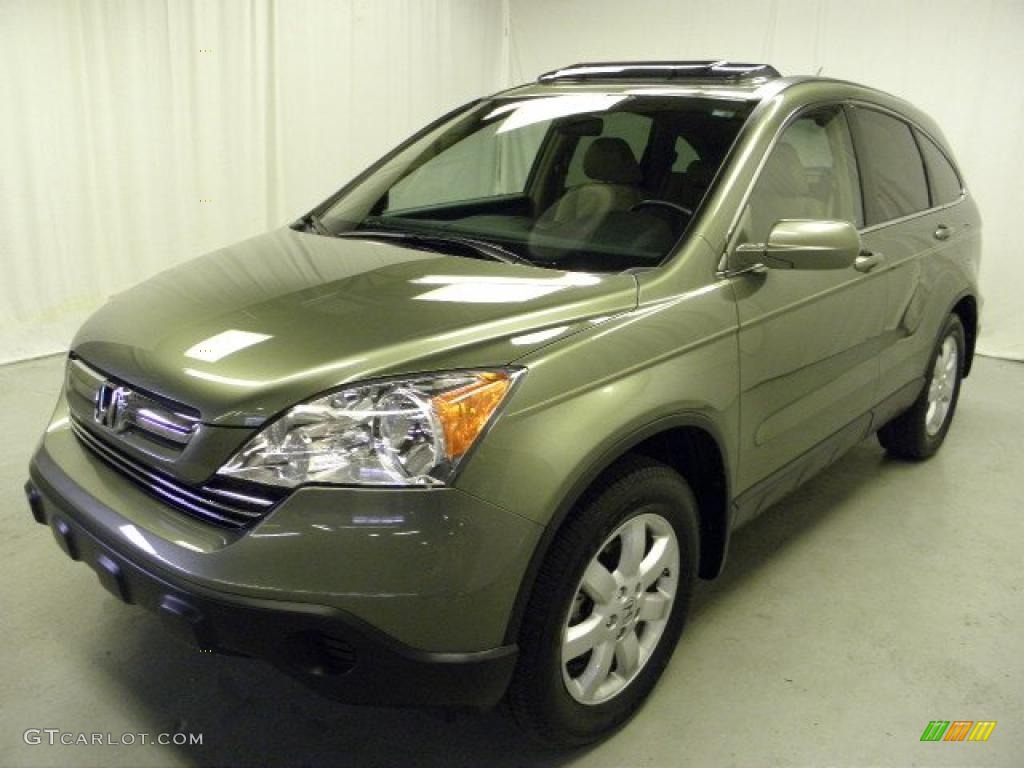 2009 CR-V EX-L - Green Tea Metallic / Ivory photo #3