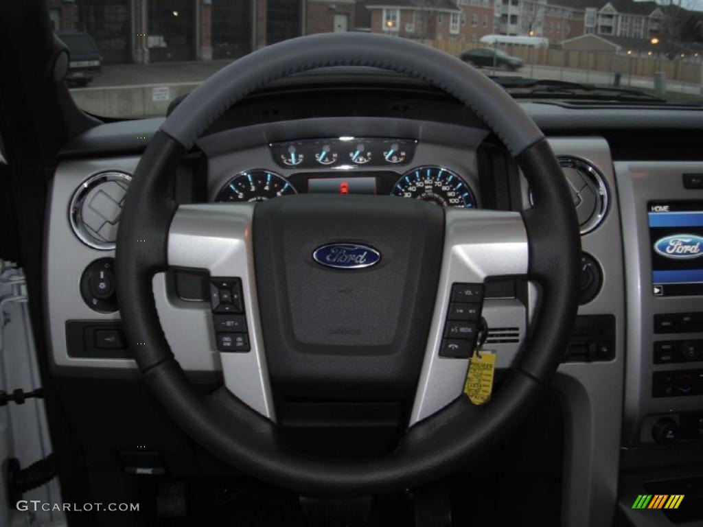 2011 Ford F150 Limited SuperCrew 4x4 Steel Gray/Black Steering Wheel Photo #47136075