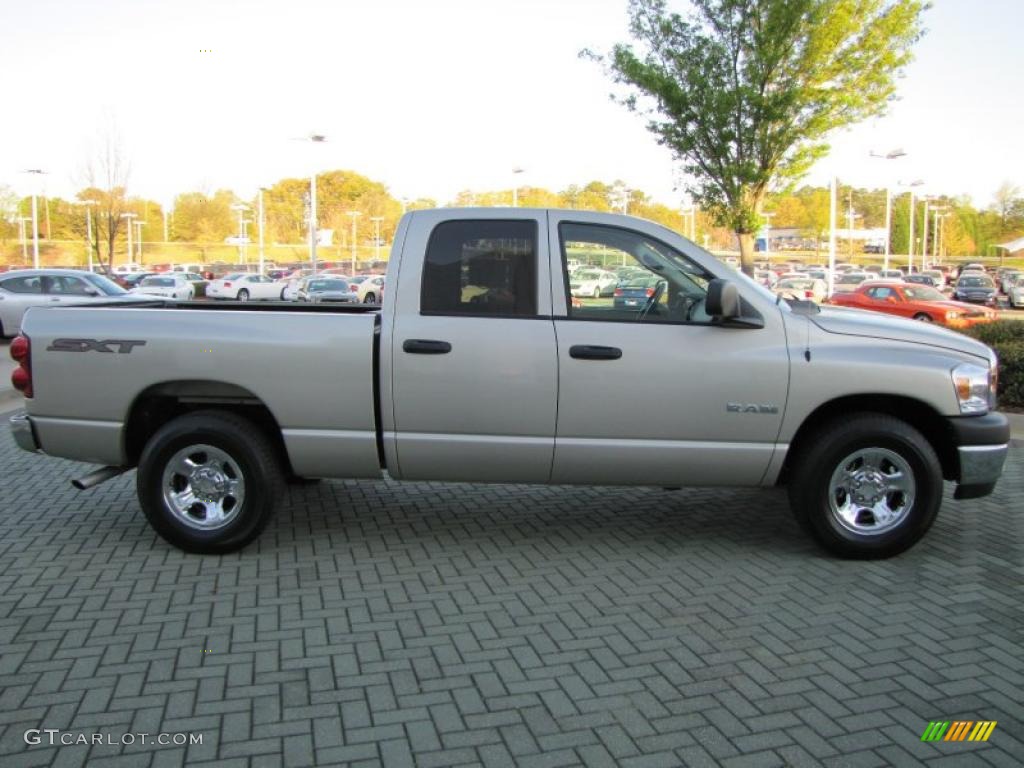 2008 Ram 1500 SXT Quad Cab - Bright Silver Metallic / Khaki photo #6